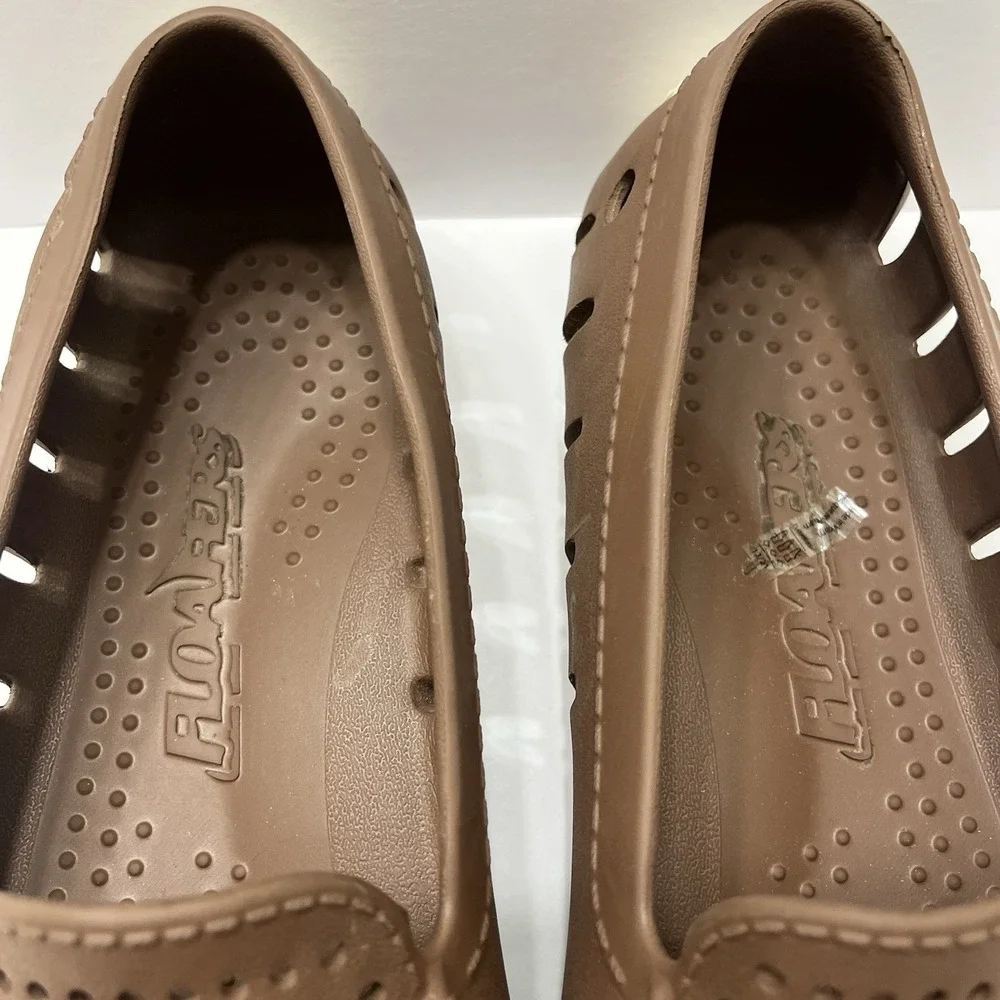 Floafers Men's Country Club Driver Loafer Size 14 Perforated Foam Brown